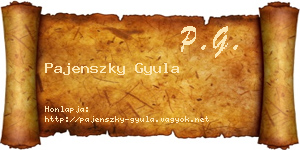 Pajenszky Gyula névjegykártya
