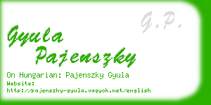 gyula pajenszky business card